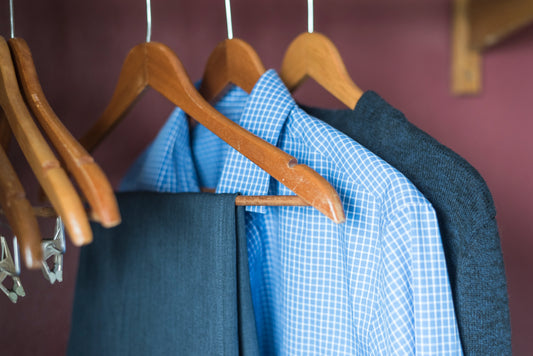 business attire hanging in wardrobe posted by FOSH