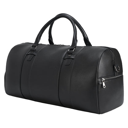 Genuine Leather Weekender Duffel Bag with Shoe Compartment – Overnight, Gym, and Travel Bag