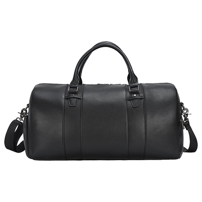 Genuine Leather Weekender Duffel Bag with Shoe Compartment – Overnight, Gym, and Travel Bag